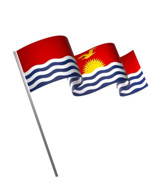 Kribati Kurdele Tasarım Elemanı Ulusal Kutlamalar ve Olaylar için beyaz bir arkaplanda izole edildi