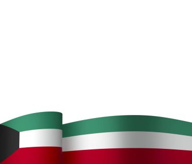 Kuveyt Bayrak Tasarım Elemanı Ulusal Kutlamalar ve Olaylar için beyaz bir arkaplanda izole edildi