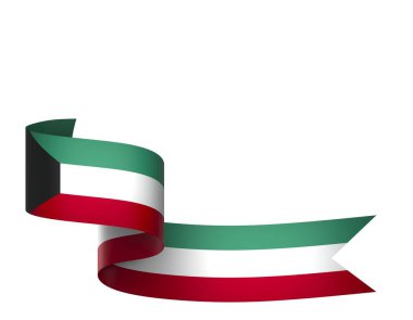 Kuveyt Bayrak Tasarım Elemanı Ulusal Kutlamalar ve Olaylar için beyaz bir arkaplanda izole edildi