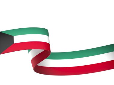 Kuveyt Bayrak Tasarım Elemanı Ulusal Kutlamalar ve Olaylar için beyaz bir arkaplanda izole edildi