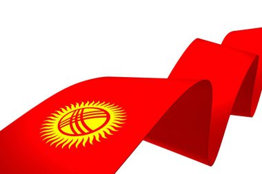 Kırgızistan Bayrak Tasarım Elemanı Ulusal Kutlamalar ve Olaylar için beyaz bir arkaplanda izole edildi