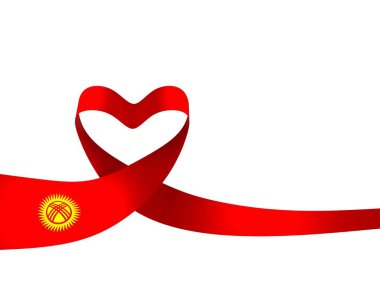 Kırgızistan Bayrak Tasarım Elemanı Ulusal Kutlamalar ve Olaylar için beyaz bir arkaplanda izole edildi