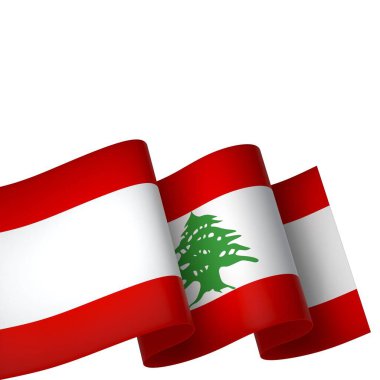 Lübnan Bayrak Tasarım Elemanı Ulusal Kutlamalar ve Olaylar için beyaz bir arkaplanda izole edildi