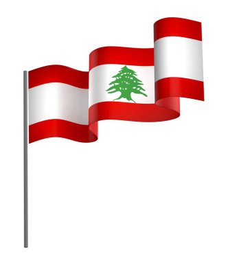 Lübnan Bayrak Tasarım Elemanı Ulusal Kutlamalar ve Olaylar için beyaz bir arkaplanda izole edildi