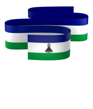 Lesotho Kurdele Tasarım Elemanı Ulusal Kutlamalar ve Olaylar için beyaz bir arkaplanda izole edildi