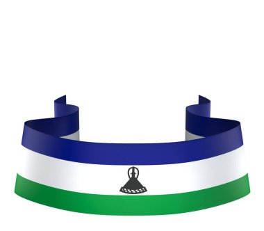 Lesotho Kurdele Tasarım Elemanı Ulusal Kutlamalar ve Olaylar için beyaz bir arkaplanda izole edildi