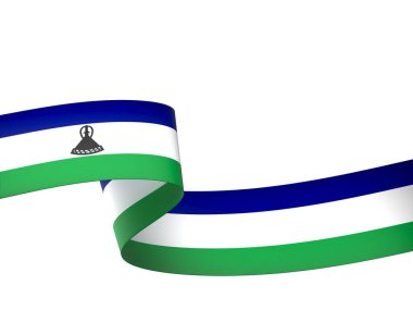Lesotho Kurdele Tasarım Elemanı Ulusal Kutlamalar ve Olaylar için beyaz bir arkaplanda izole edildi