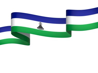 Lesotho Kurdele Tasarım Elemanı Ulusal Kutlamalar ve Olaylar için beyaz bir arkaplanda izole edildi