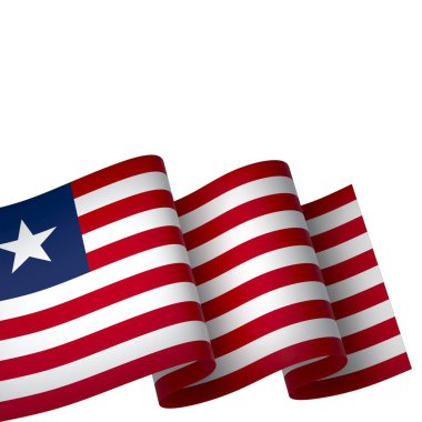 Ulusal Kutlamalar ve Olaylar için Liberya Bayrak Tasarım Elemanı beyaz bir arkaplanda izole edildi