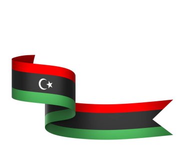 Libya Kurdele Tasarım Elemanı Ulusal Kutlamalar ve Olaylar için beyaz bir arkaplanda izole edildi