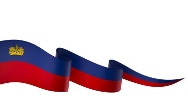 Ulusal Kutlamalar ve Olaylar için Lihtenştayn Bayrak Tasarım Elemanı beyaz bir arkaplanda izole edildi