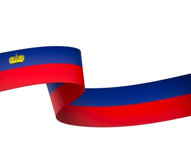 Ulusal Kutlamalar ve Olaylar için Lihtenştayn Bayrak Tasarım Elemanı beyaz bir arkaplanda izole edildi