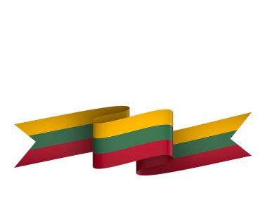 Litvanya Kurdele Tasarım Elemanı Ulusal Kutlamalar ve Olaylar için beyaz bir arkaplanda izole edildi