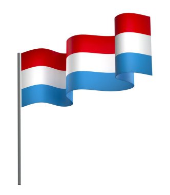 Lüksemburg Kurdele Tasarım Elemanı Ulusal Kutlamalar ve Etkinlikler için beyaz bir arkaplanda izole edildi