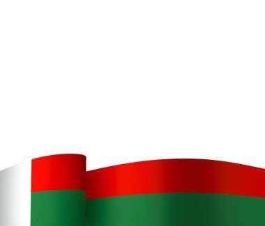 Madagaskar Bayrak Tasarım Elemanı Ulusal Kutlamalar ve Etkinlikler için beyaz bir arkaplanda izole edildi