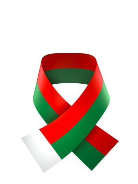 Madagaskar Bayrak Tasarım Elemanı Ulusal Kutlamalar ve Etkinlikler için beyaz bir arkaplanda izole edildi