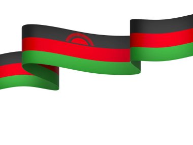 Ulusal Kutlamalar ve Olaylar için Malawi Kurdele Tasarım Elemanı beyaz bir arkaplanda izole edildi