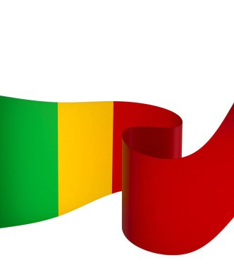 Ulusal Kutlamalar ve Etkinlikler için Mali Kurdele Tasarım Elemanı beyaz arka planda izole edildi