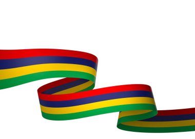 Mauritius Kurdele Tasarım Elemanı Ulusal Kutlamalar ve Olaylar için beyaz bir arkaplanda izole edildi