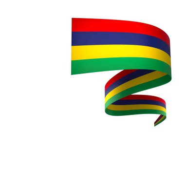 Mauritius Kurdele Tasarım Elemanı Ulusal Kutlamalar ve Olaylar için beyaz bir arkaplanda izole edildi