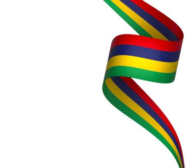 Mauritius Kurdele Tasarım Elemanı Ulusal Kutlamalar ve Olaylar için beyaz bir arkaplanda izole edildi