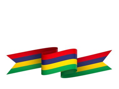 Mauritius Kurdele Tasarım Elemanı Ulusal Kutlamalar ve Olaylar için beyaz bir arkaplanda izole edildi