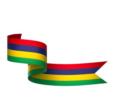 Mauritius Kurdele Tasarım Elemanı Ulusal Kutlamalar ve Olaylar için beyaz bir arkaplanda izole edildi
