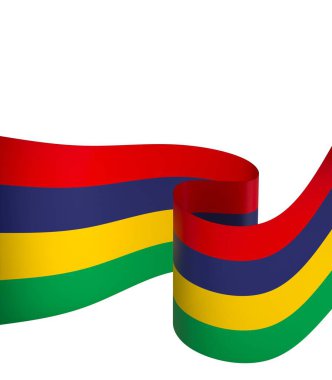 Mauritius Kurdele Tasarım Elemanı Ulusal Kutlamalar ve Olaylar için beyaz bir arkaplanda izole edildi