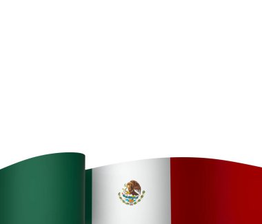 Meksika Kurdele Tasarım Elemanı Ulusal Kutlamalar ve Etkinlikler için beyaz bir arkaplanda izole edildi