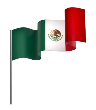 Meksika Kurdele Tasarım Elemanı Ulusal Kutlamalar ve Etkinlikler için beyaz bir arkaplanda izole edildi