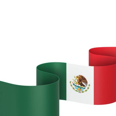 Meksika Kurdele Tasarım Elemanı Ulusal Kutlamalar ve Etkinlikler için beyaz bir arkaplanda izole edildi