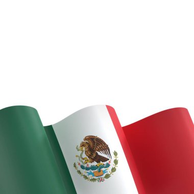 Meksika Kurdele Tasarım Elemanı Ulusal Kutlamalar ve Etkinlikler için beyaz bir arkaplanda izole edildi