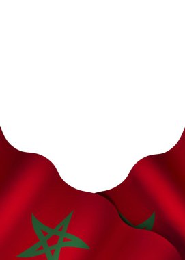 Ulusal Kutlamalar ve Etkinlikler için Fas Kurdele Tasarım Elemanı beyaz arka planda izole edildi