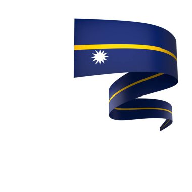 Nauru Kurdele Tasarım Elemanı Ulusal Kutlamalar ve Olaylar için beyaz bir arkaplanda izole edildi