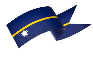 Nauru Ribbon Flag Design Element isolated in a white background for National Celebrations and Events clipart