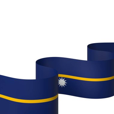 Nauru Kurdele Tasarım Elemanı Ulusal Kutlamalar ve Olaylar için beyaz bir arkaplanda izole edildi