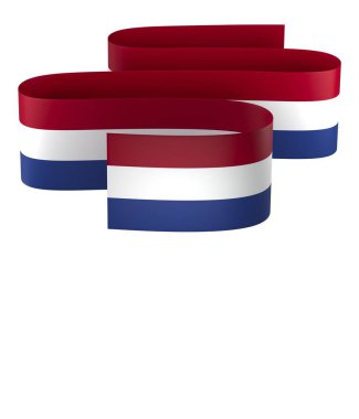 Hollanda Kurdele Tasarım Elemanı Ulusal Kutlamalar ve Olaylar için beyaz bir arkaplanda izole edildi