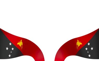 Ulusal Kutlamalar ve Olaylar için Yeni Gine Kurdele Tasarım Elemanı beyaz bir arkaplanda izole edildi