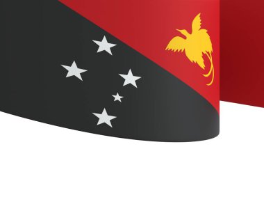 Ulusal Kutlamalar ve Olaylar için Yeni Gine Kurdele Tasarım Elemanı beyaz bir arkaplanda izole edildi