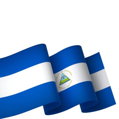 Nikaragua Kurdele Tasarım Elemanı Ulusal Kutlamalar ve Olaylar için beyaz bir arkaplanda izole edildi