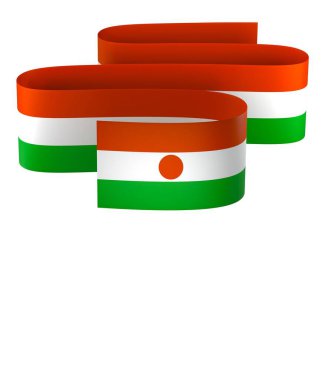 Ulusal Kutlamalar ve Etkinlikler için Nijer Bayrakları Tasarım Elemanı beyaz bir arkaplanda izole edildi