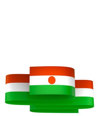 Ulusal Kutlamalar ve Etkinlikler için Nijer Bayrakları Tasarım Elemanı beyaz bir arkaplanda izole edildi