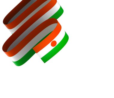 Ulusal Kutlamalar ve Etkinlikler için Nijer Bayrakları Tasarım Elemanı beyaz bir arkaplanda izole edildi