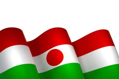 Ulusal Kutlamalar ve Etkinlikler için Nijer Bayrakları Tasarım Elemanı beyaz bir arkaplanda izole edildi