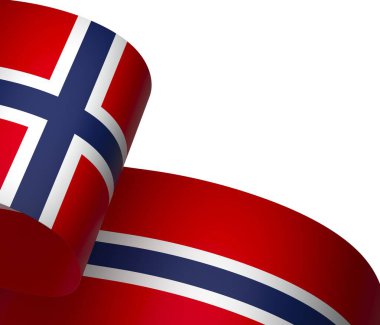Norveç Bayrak Tasarım Elemanı Ulusal Kutlamalar ve Olaylar için beyaz bir arkaplanda izole edildi