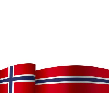 Norveç Bayrak Tasarım Elemanı Ulusal Kutlamalar ve Olaylar için beyaz bir arkaplanda izole edildi