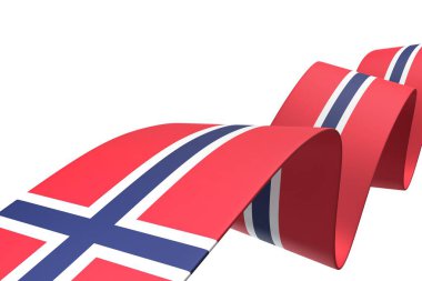 Norveç Bayrak Tasarım Elemanı Ulusal Kutlamalar ve Olaylar için beyaz bir arkaplanda izole edildi
