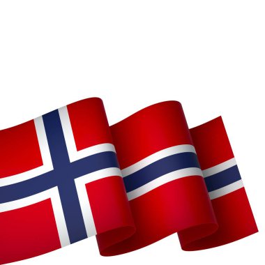 Norveç Bayrak Tasarım Elemanı Ulusal Kutlamalar ve Olaylar için beyaz bir arkaplanda izole edildi
