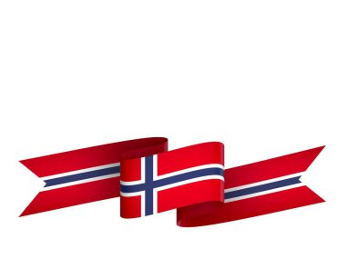 Norveç Bayrak Tasarım Elemanı Ulusal Kutlamalar ve Olaylar için beyaz bir arkaplanda izole edildi