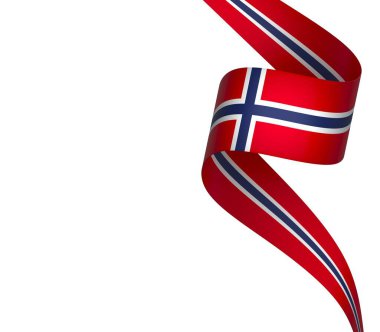 Norveç Bayrak Tasarım Elemanı Ulusal Kutlamalar ve Olaylar için beyaz bir arkaplanda izole edildi